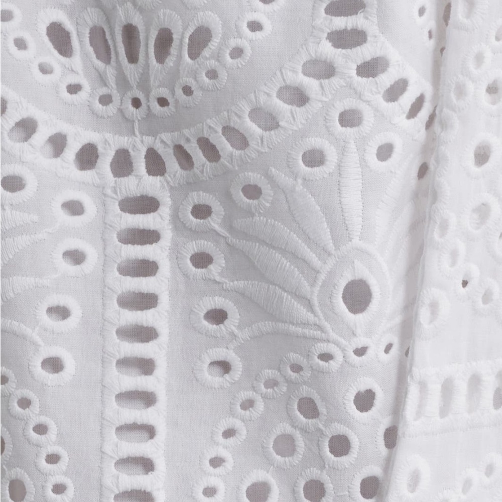NWT Lilly Pulitzer White Eyelet Midi Shirt Dress Belted Long Sleeve SZ 4 - Picture 6 of 8